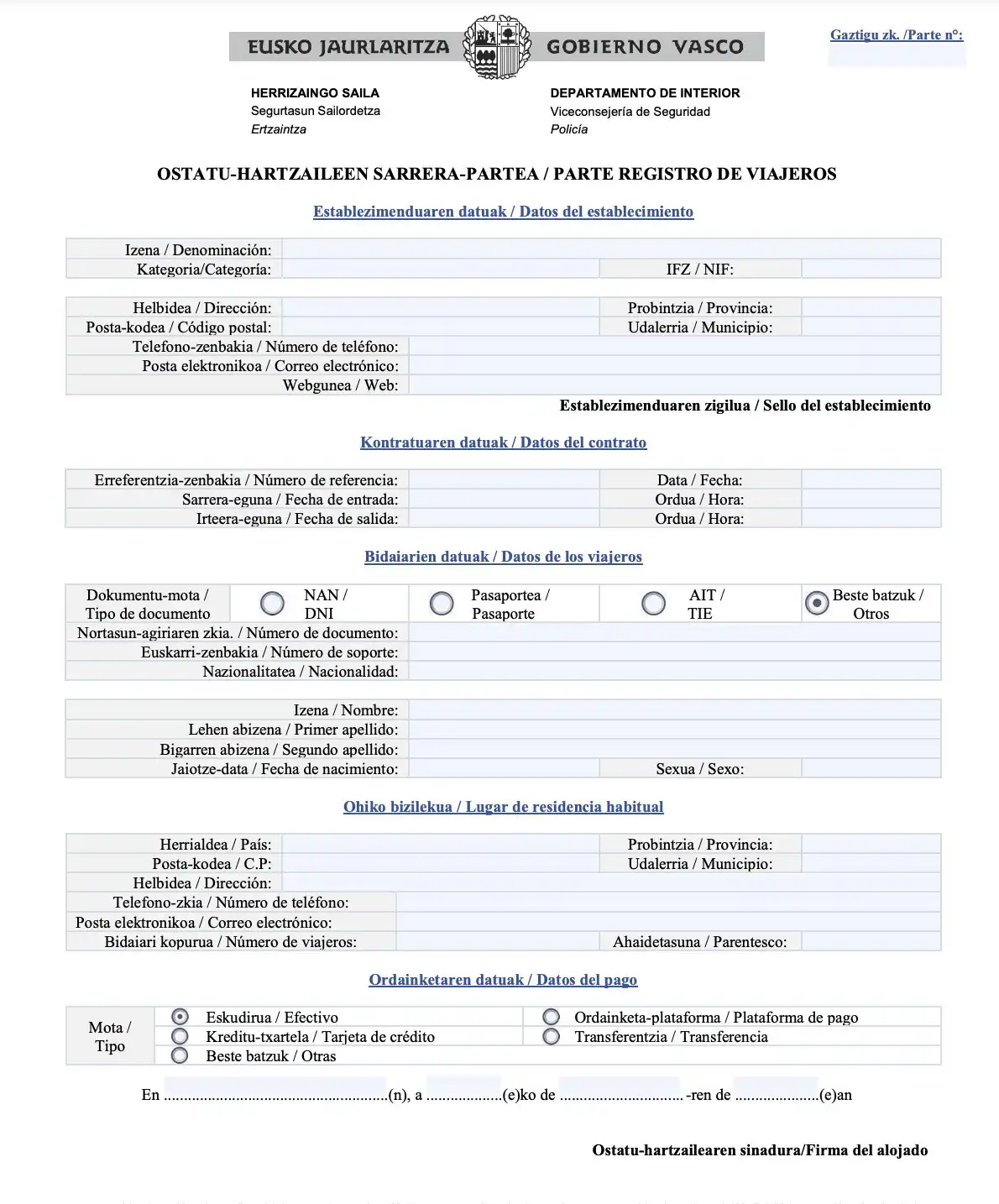 New Ertzaintza traveler report