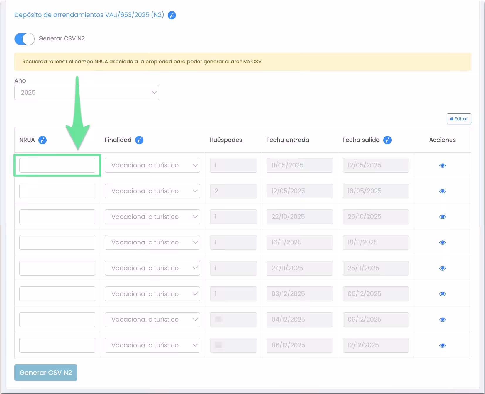 Orden VAU/1560/2025: Modelo informativo para depósito de arrendamientos de corta duración 4 reservas generadas